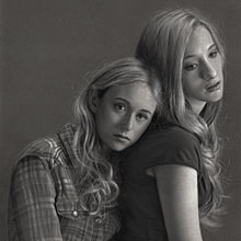 The Returned - Lena and Camille, 2014, Pencils on paper, heightened with white, 46 x 62 cm